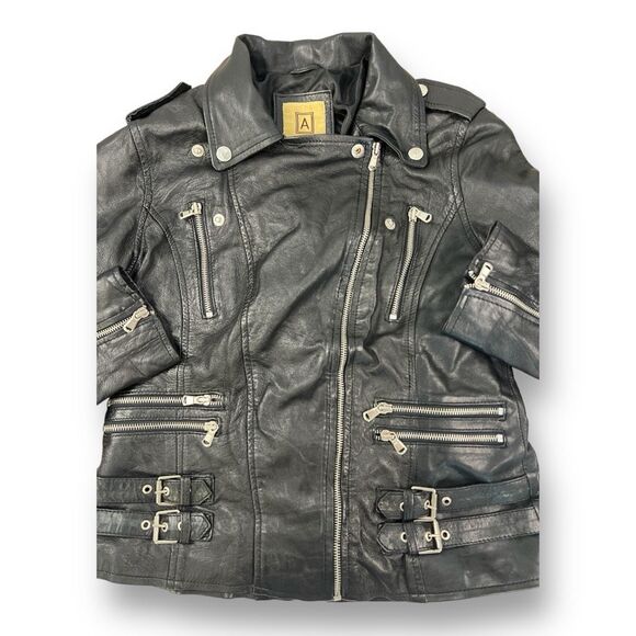 Aviatrix Leather Biker Jacket Size 2XL but fits like a size L. - Picture 3 of 7